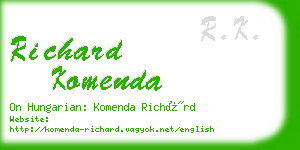 richard komenda business card